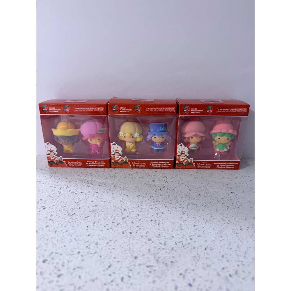 Strawberry Shortcake Flocked Figures Complete Set 6 Figures NIB 2-Packs 2023